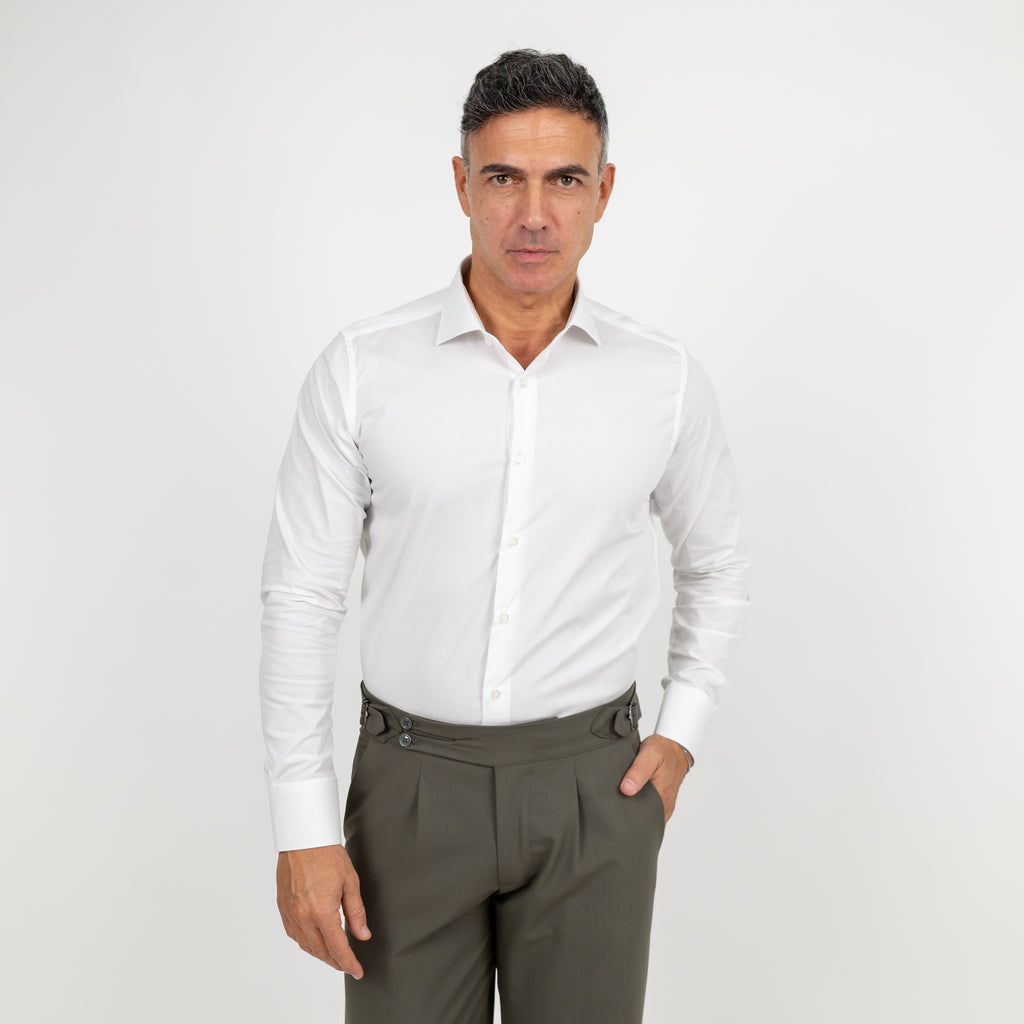 Camicia sartoriale tinta unita - Bianco