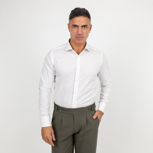 Camicia regular fit tinta unita - Bianco