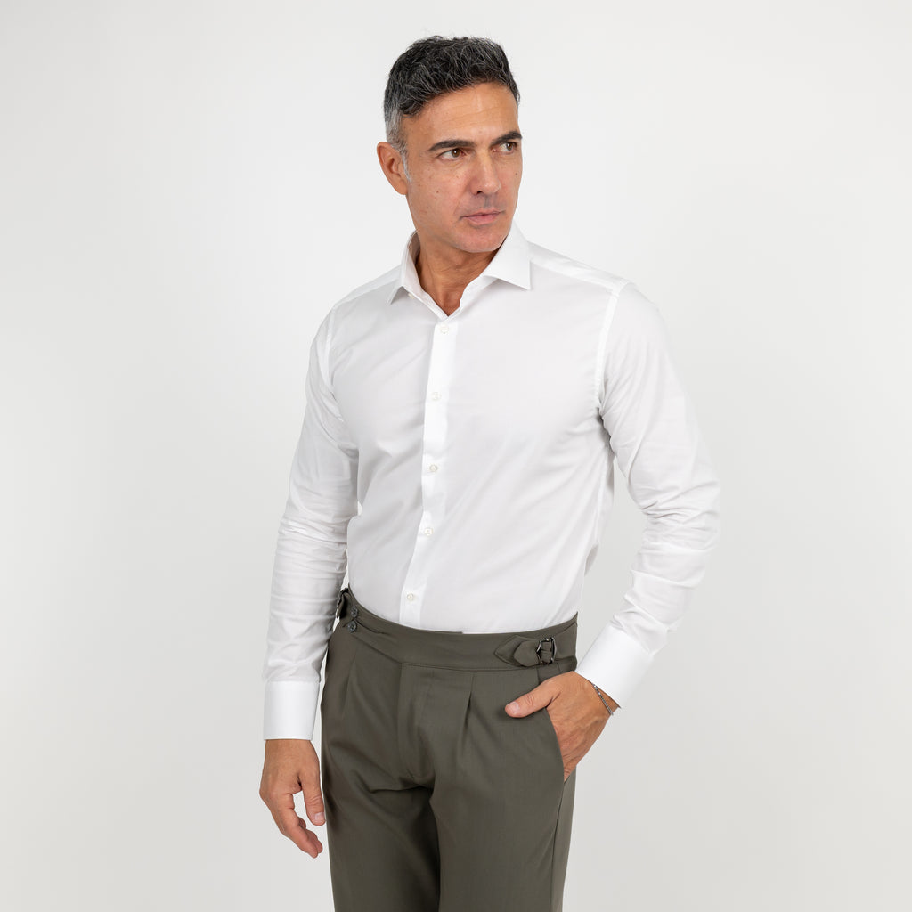 Camicia sartoriale tinta unita - Bianco
