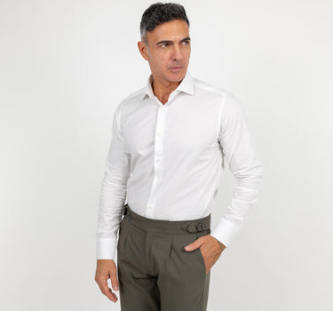 Solid color tailored shirt - White