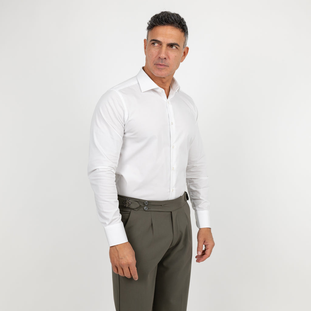 Camicia sartoriale tinta unita - Bianco