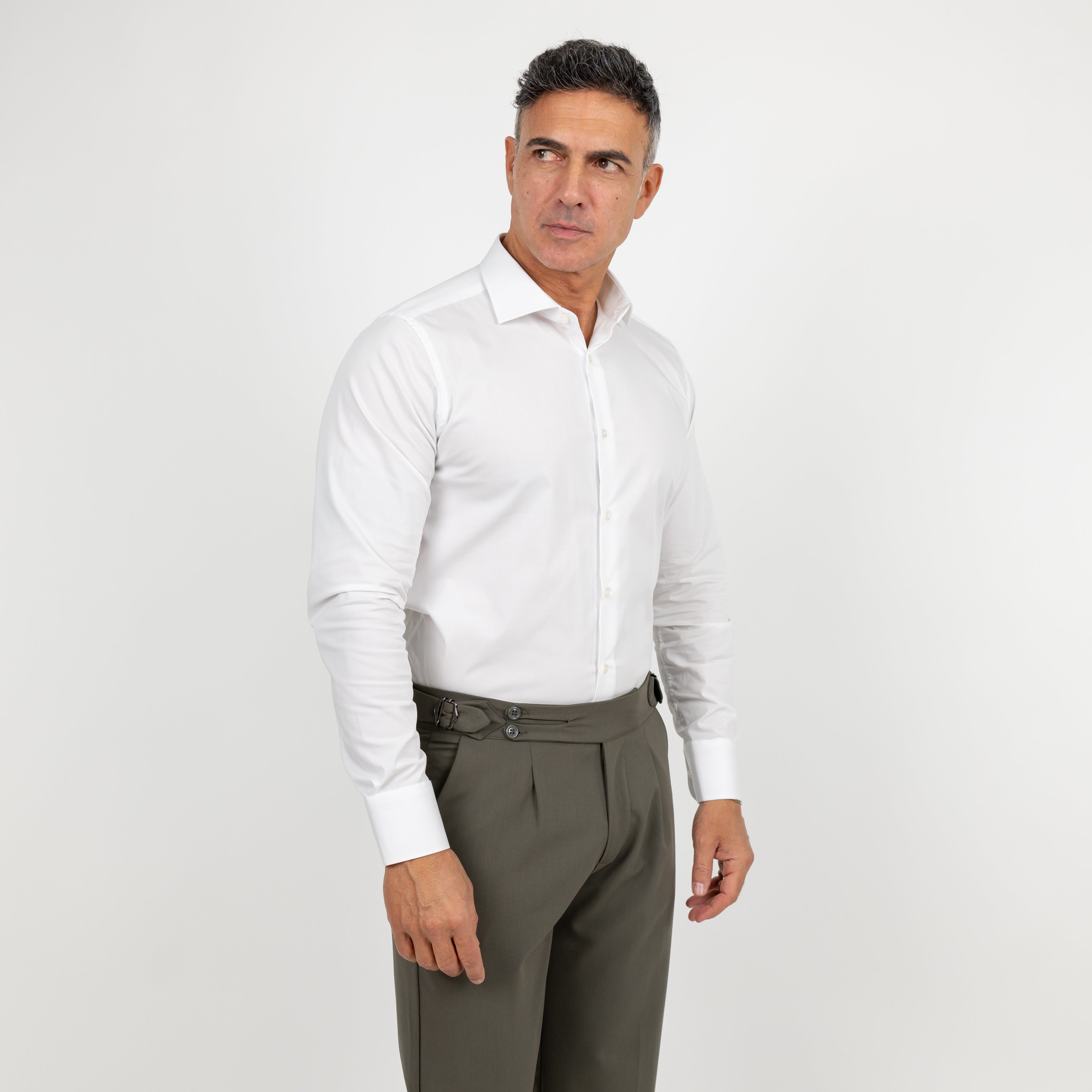 Camicia sartoriale tinta unita - Bianco