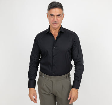 Solid color tailored shirt - Black