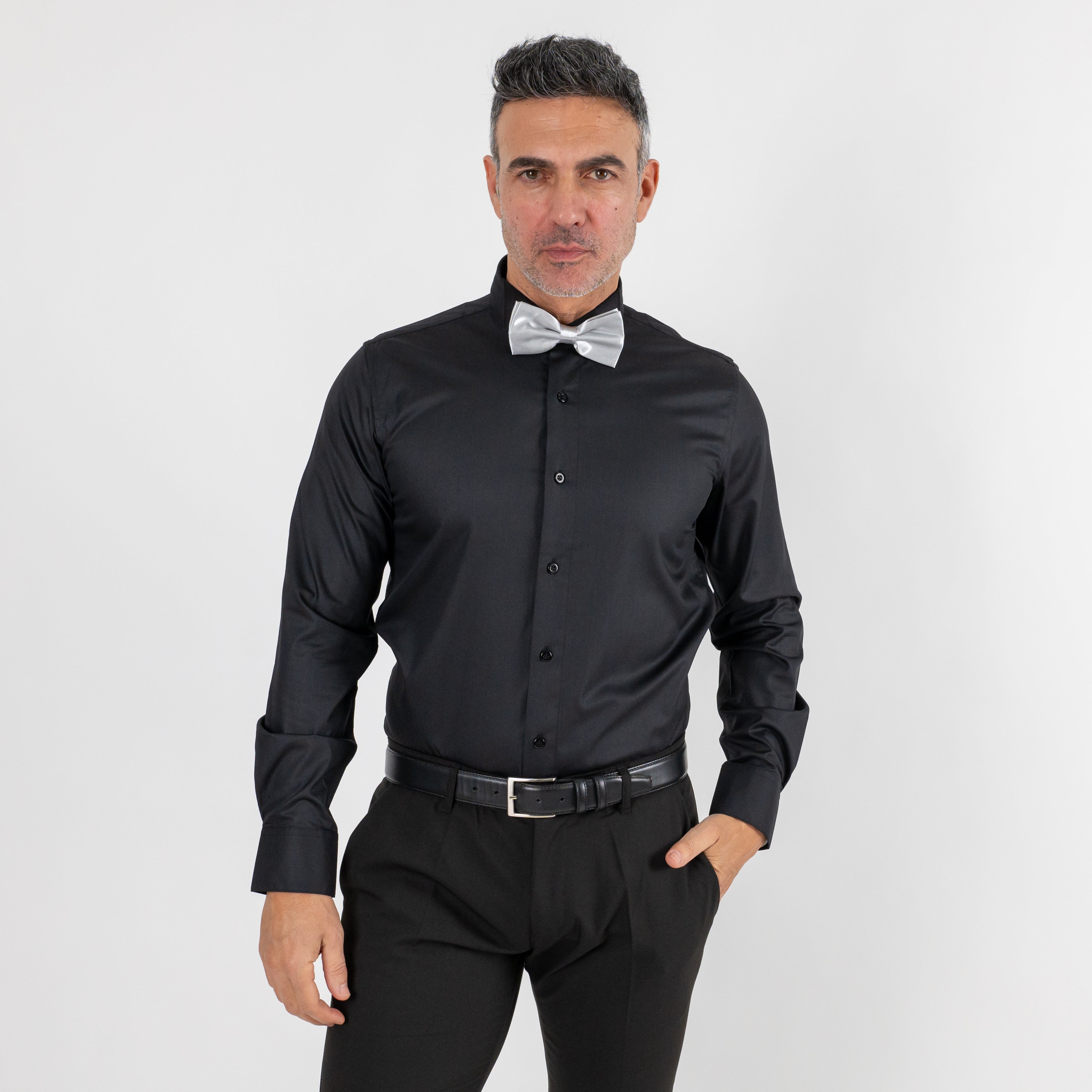 Camicia con Colletto Diplomatico - Nero