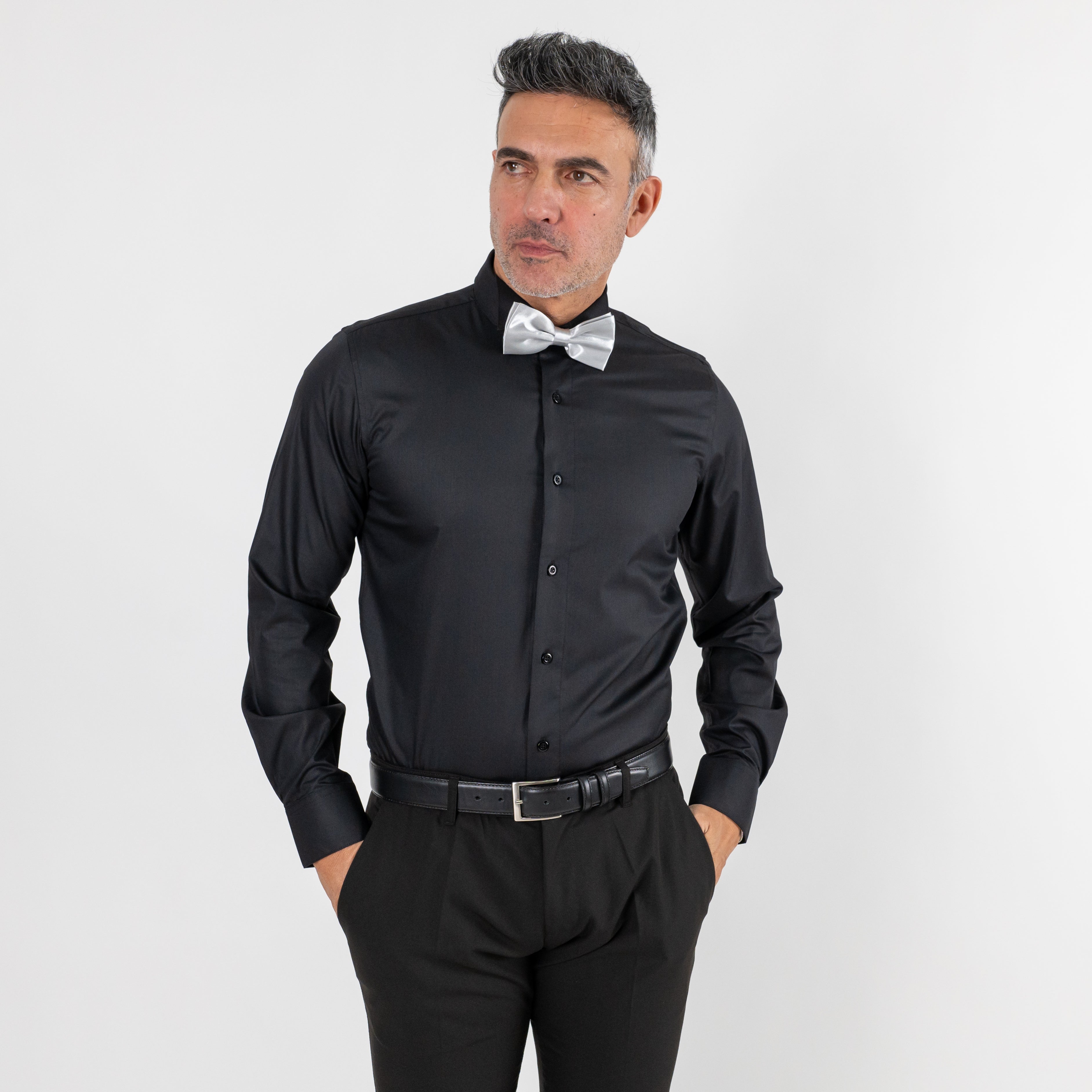 Camicia con Colletto Diplomatico - Nero