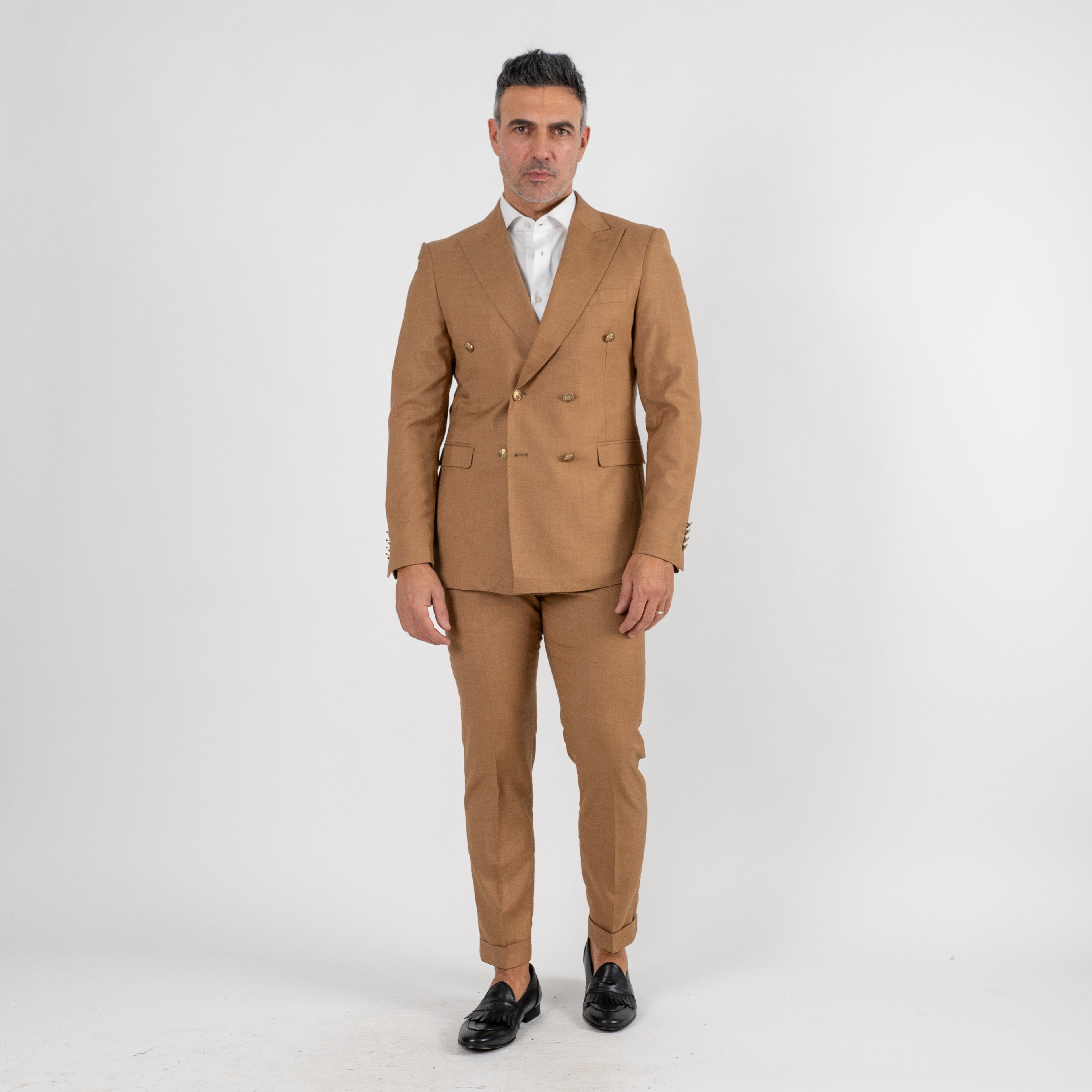 Abito doppio petto bottoni oro - Biscotto