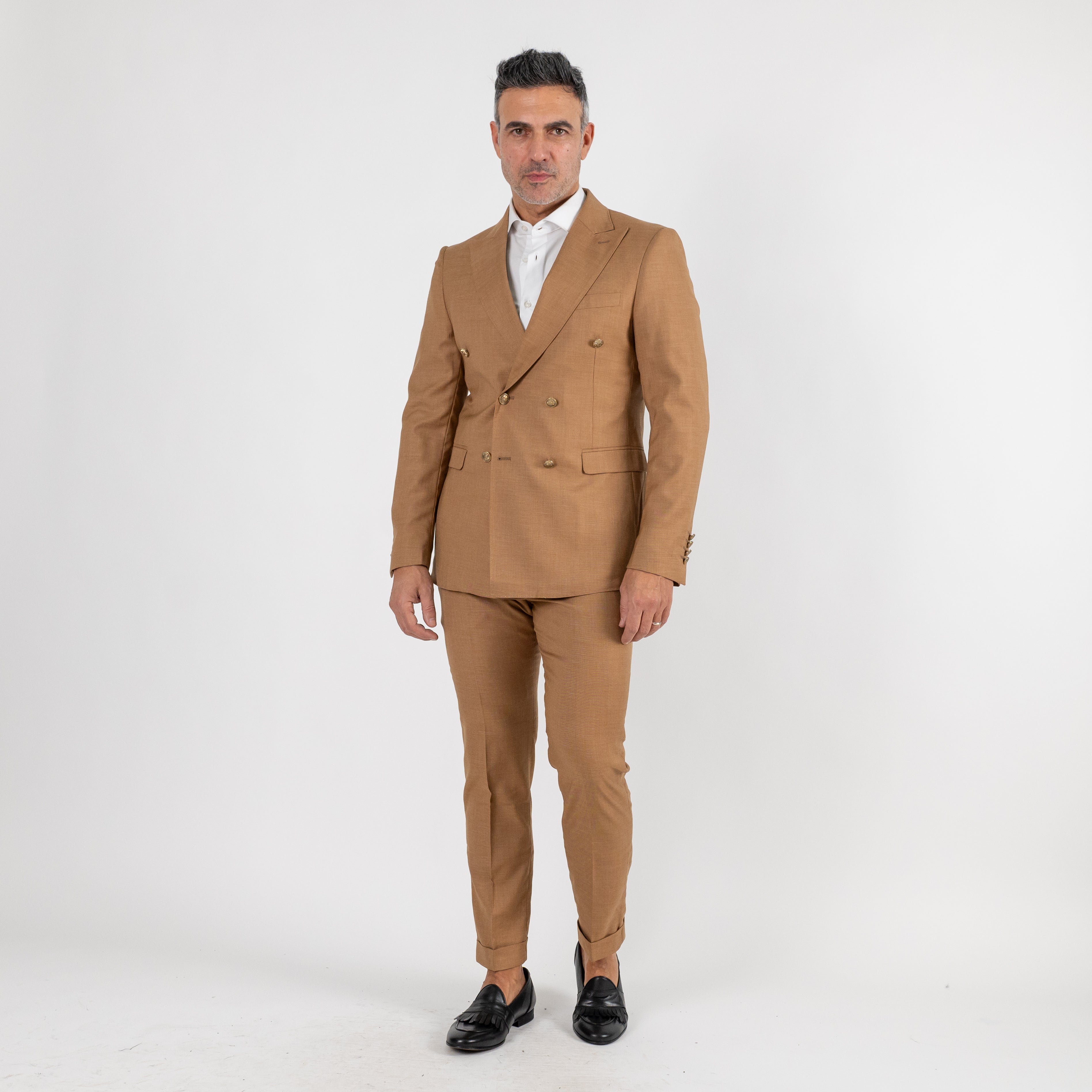 Abito doppio petto bottoni oro - Biscotto