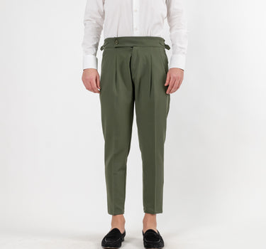 Trousers with Side Buckle - Military green 