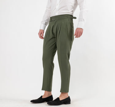 Trousers with Side Buckle - Military green 