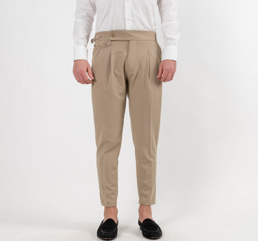 Trousers with Side Buckle - Mud 