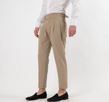 Trousers with Side Buckle - Mud 