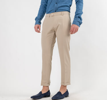 Classic Trousers with Pleats - Beige 