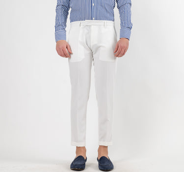 Classic Trousers with Pleats - White 