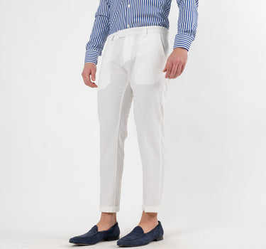 Classic Trousers with Pleats - White 