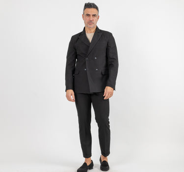 Traje slim fit con doble botonadura - Negro