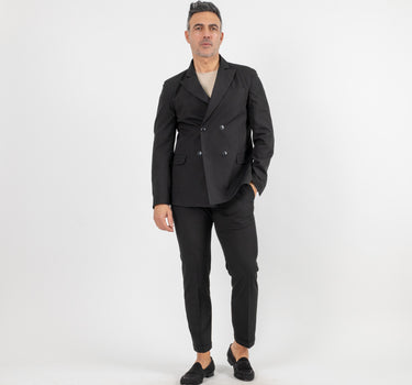 Traje slim fit con doble botonadura - Negro