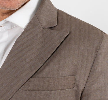 "Solaro" double-breasted slim fit suit - Beige