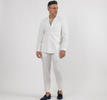 Slim fit double breasted suit - White