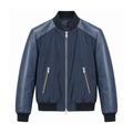 College in pelle con inserti in nylon - Blu