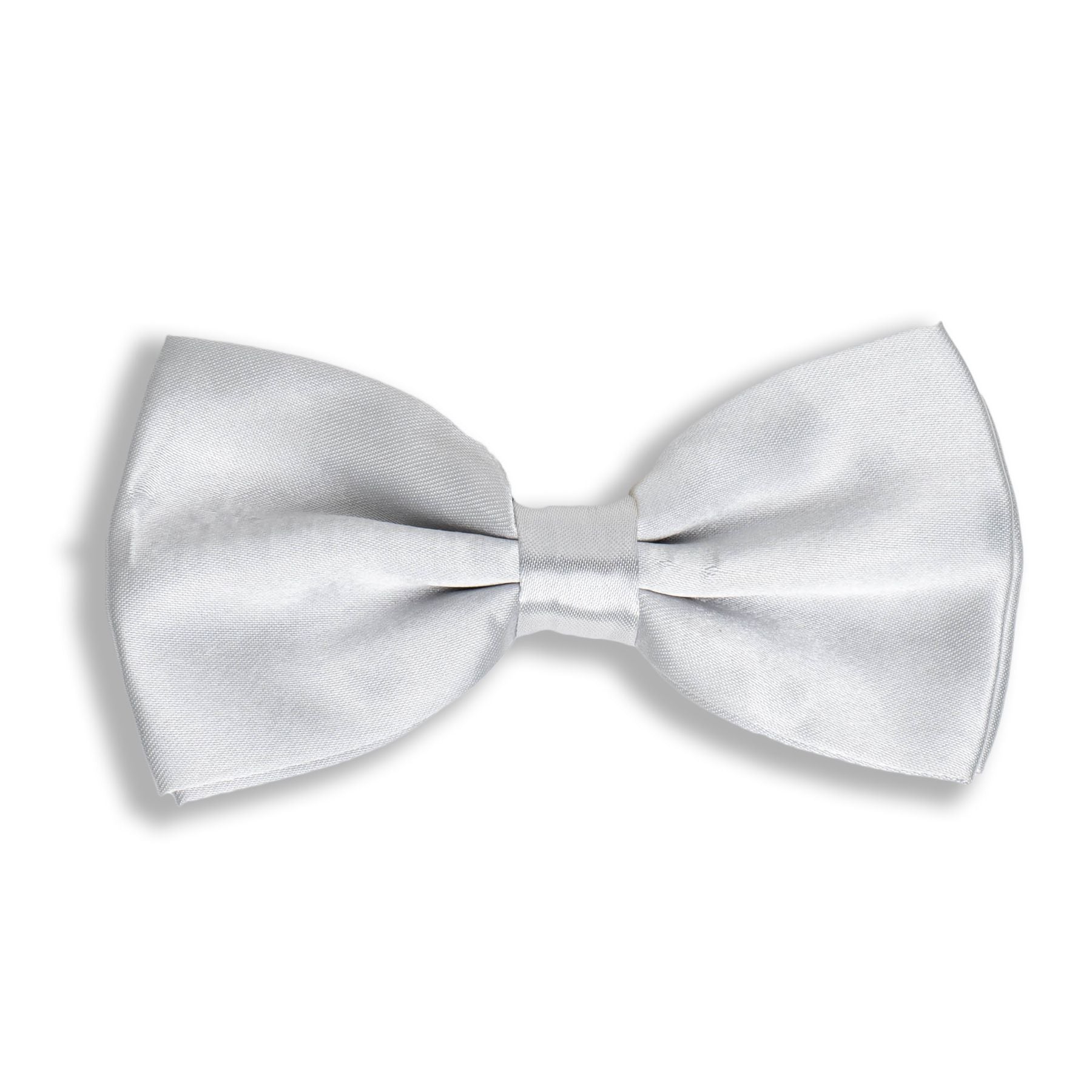 Silk effect bow tie with adjustable hook closure - Silver