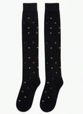 Chaussettes longues en coton chaud - Blanc/Jaune