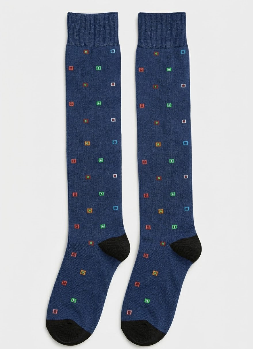 Chaussettes hautes en coton chaud - Bleu