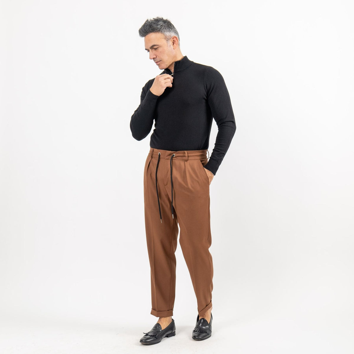 Dolcevita Mezzo Collo con Zip - Nero