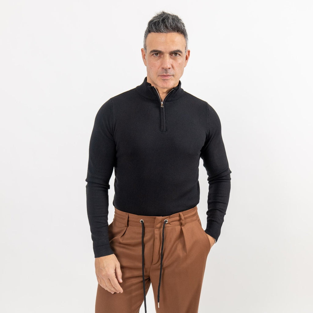 Dolcevita Mezzo Collo con Zip - Nero