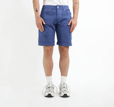 Denim shorts with tears - Navy Blue