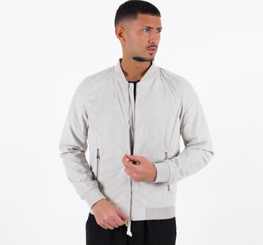 Suede effect college jacket - Ice