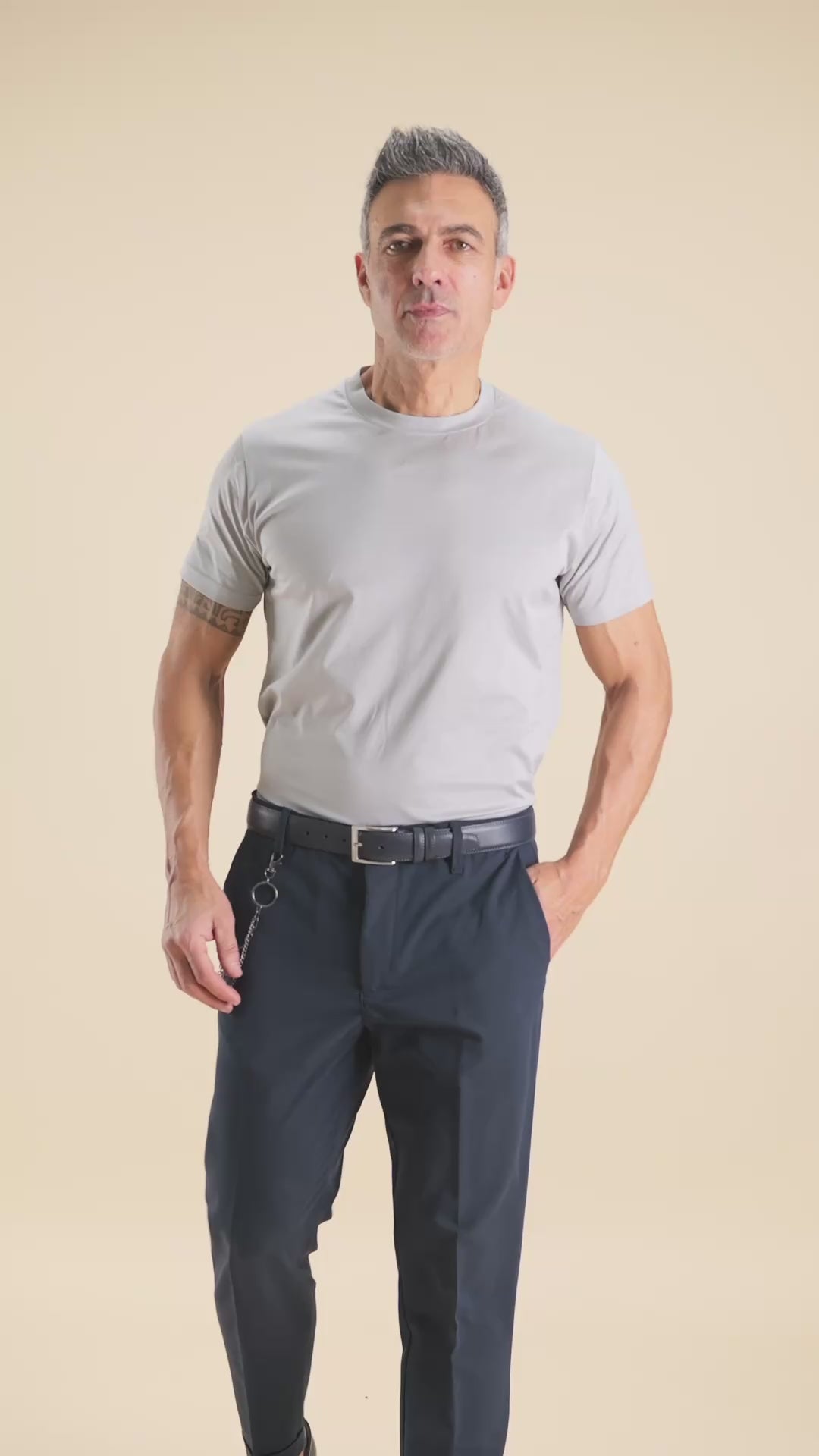 T-shirt in Filo di Scozia - Grigio Perla