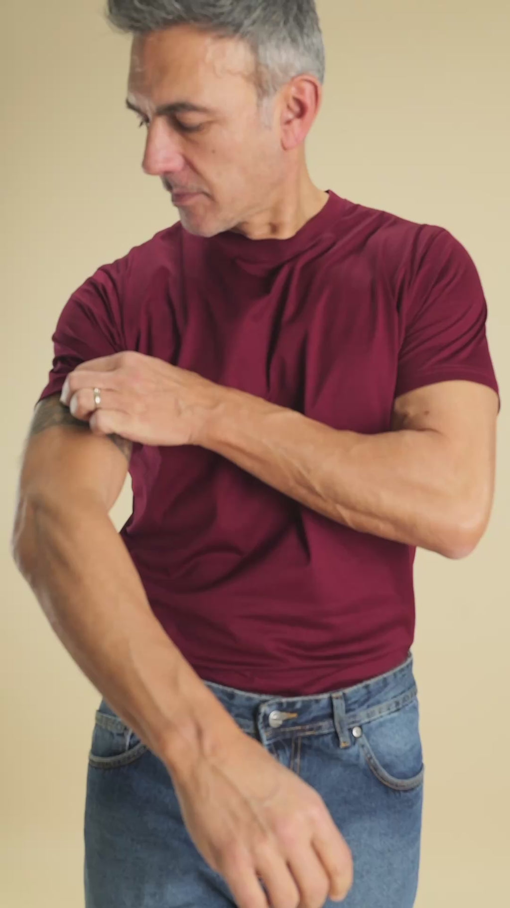 T-shirt in Filo di Scozia - Bordeaux