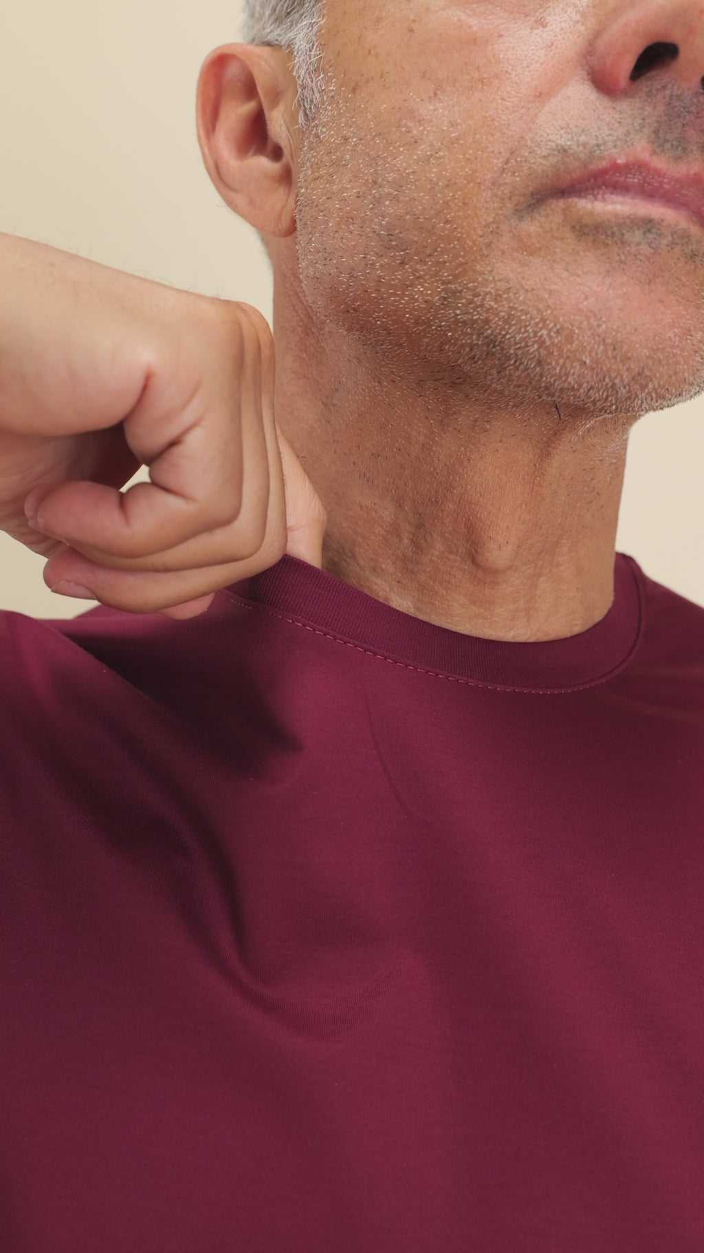 Camiseta de hilo escocés 2.0 con bordes acanalados - Burdeos