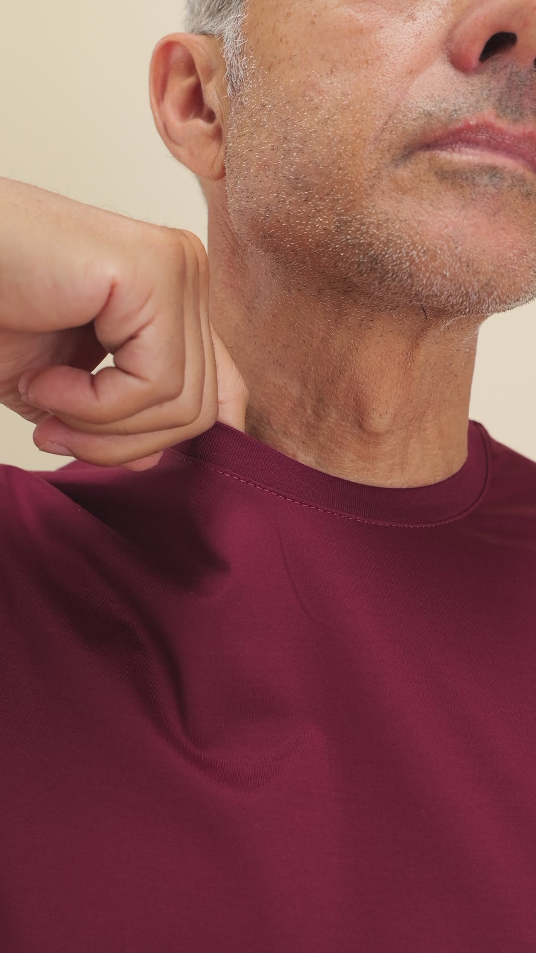 Camiseta de hilo escocés 2.0 con bordes acanalados - Burdeos