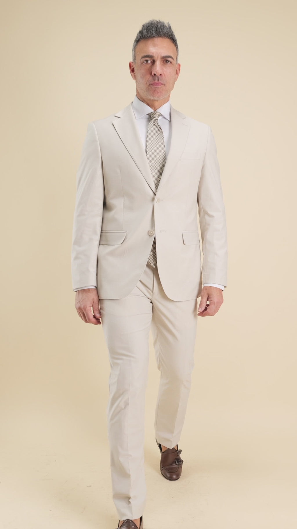 Abito monopetto classico impunturato - Avorio