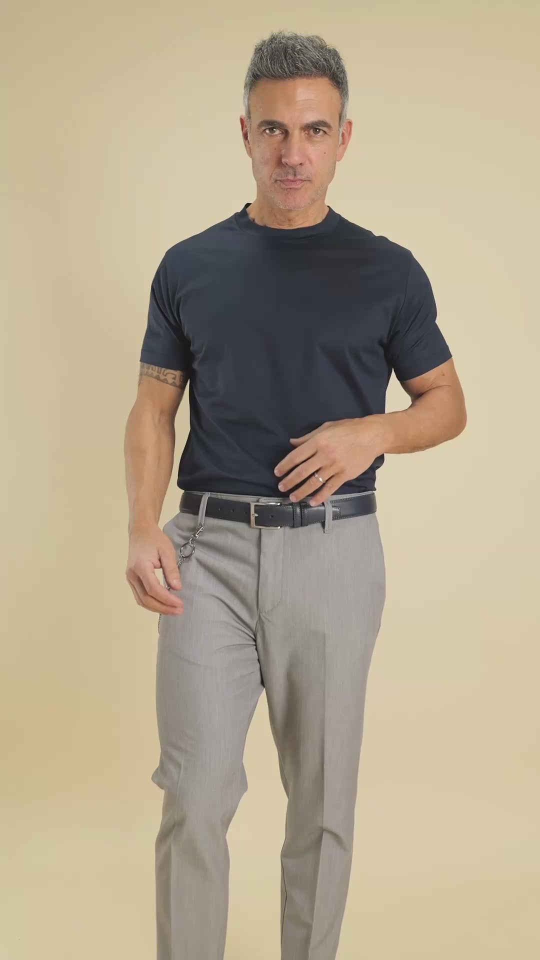 T-shirt in Filo di Scozia - Blu Notte