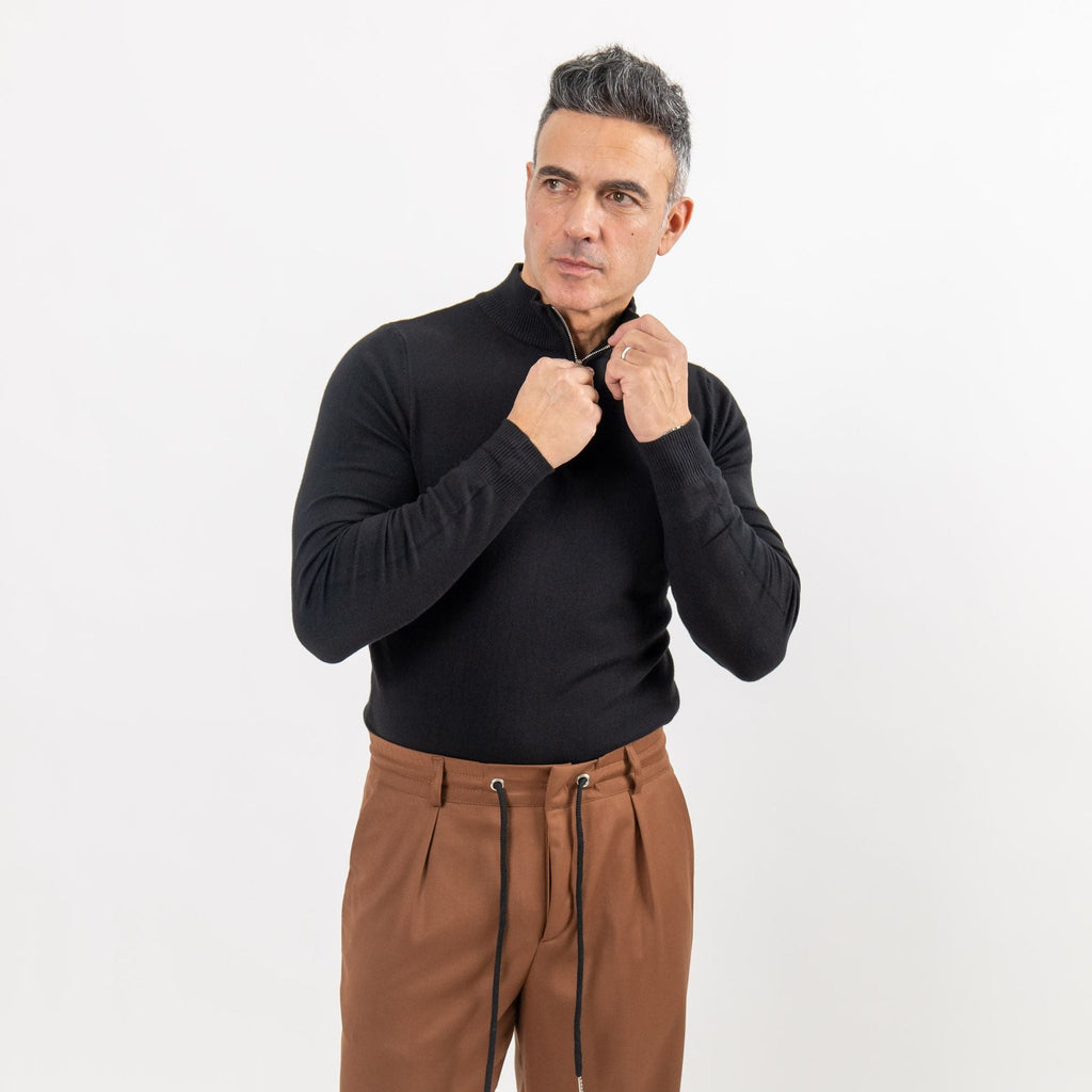 Dolcevita Mezzo Collo con Zip - Nero