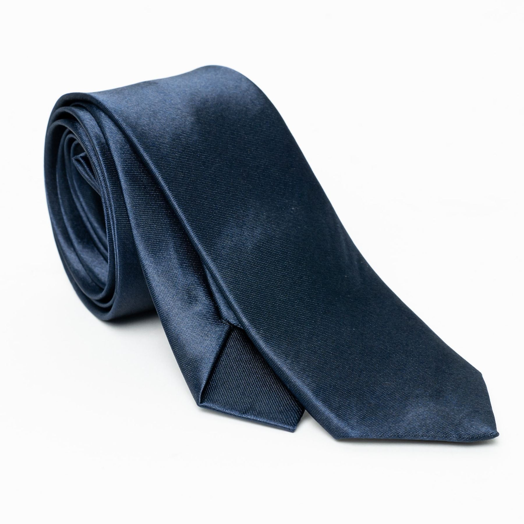 Cravatta slim monocromo - Blu Notte